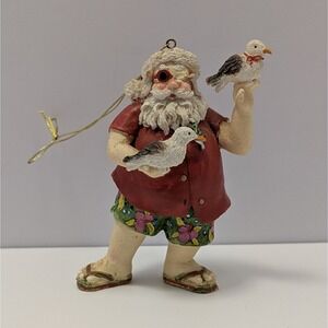 Beach Santa with Seagulls Christmas Ornament Project Restoration Crafts Piece